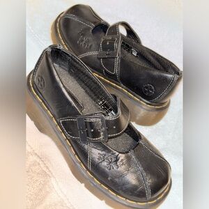 Dr. Martens 12277 Vintage Y2K Daisy Flower Splat Platform Mary Janes Size 7